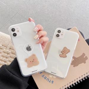 【S120】くま  ❤️  Bear  ❤️  iPhone12/Pro/Max   透明  ❤️  iPhoneケース