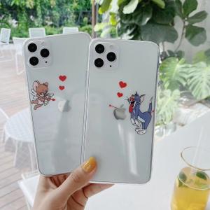 【MK63】Tom and Jerry  ❤️  透明  カップル  iPhoneケース